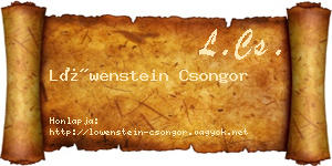 Löwenstein Csongor névjegykártya